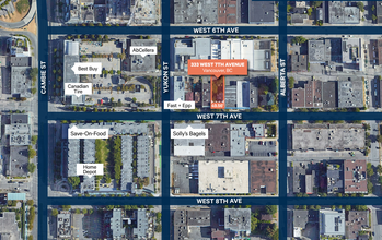 333 7th Av W, Vancouver, BC - aerial  map view