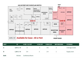 1621 W 1st Ave, Columbus, OH for rent Floor Plan- Image 1 of 8