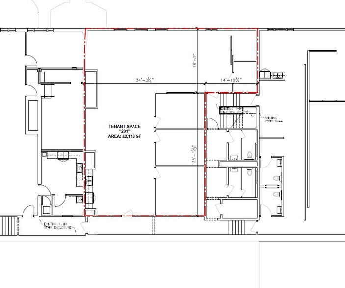 3401-3403 S Peoria Ave, Tulsa, OK for rent - Floor Plan - Image 2 of 4