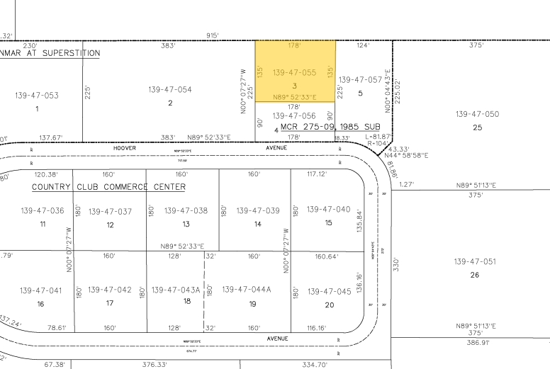 50 W Hoover Ave, Mesa, AZ for rent - Plat Map - Image 3 of 3