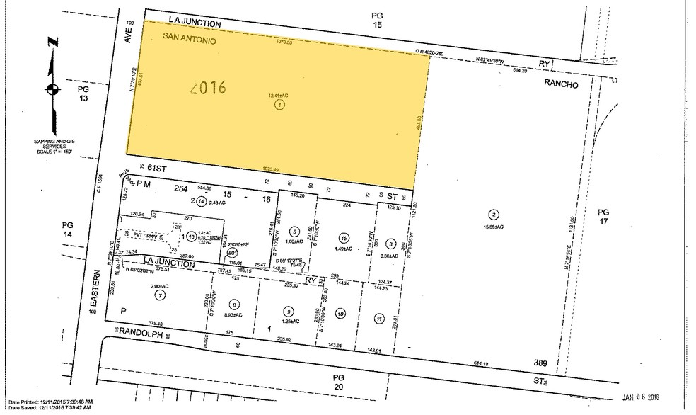 5709 E 61st St, Commerce, CA for rent - Plat Map - Image 2 of 9