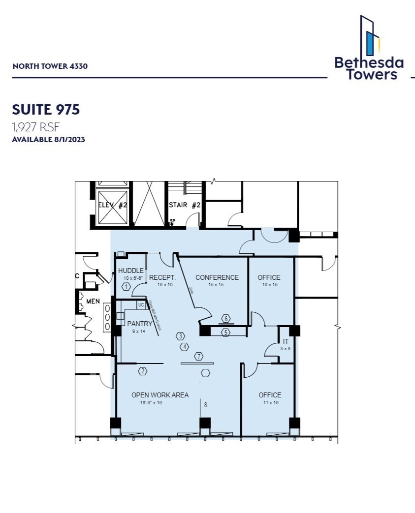 4340 East-West Hwy, Bethesda, MD to rent Floor Plan- Image 1 of 5