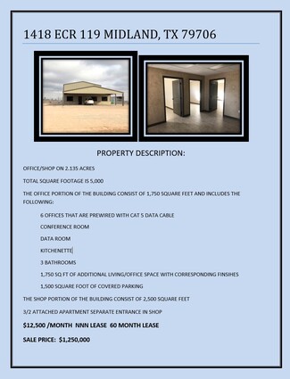 More details for 1418 E County Road 119, Midland, TX - Industrial for Rent