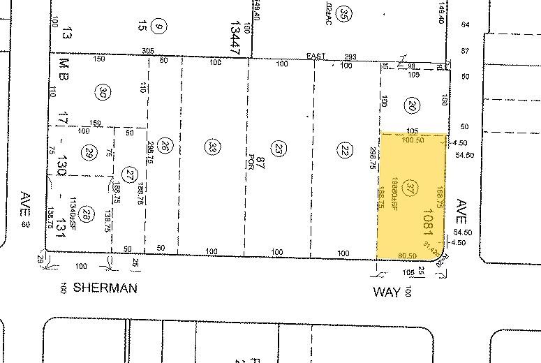 13311 Sherman Way, North Hollywood, CA for sale - Plat Map - Image 1 of 1