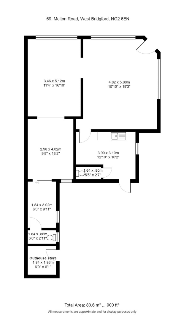 69 Melton Rd, West Bridgford to rent Floor Plan- Image 1 of 1