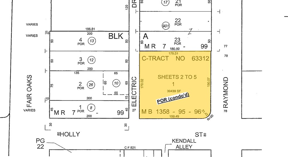 125 N Raymond Ave, Pasadena, CA for sale - Plat Map - Image 1 of 1