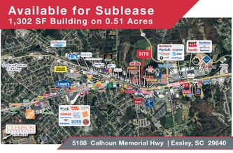 5188 Calhoun Memorial Hwy, Easley, SC - Aerial  map view - Image1