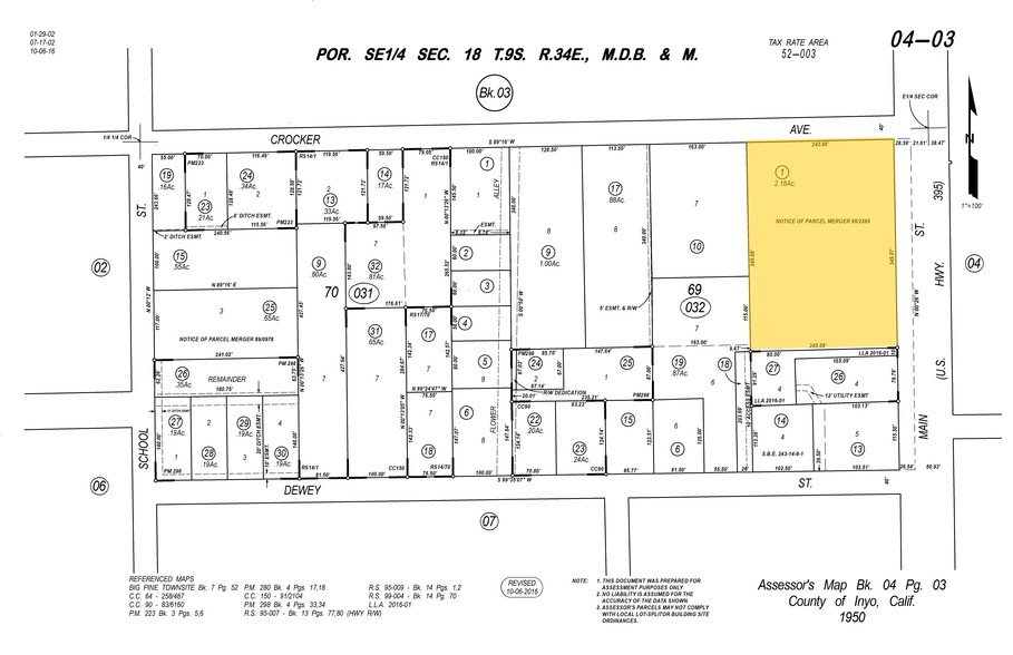 109 S Main St, Big Pine, CA for sale - Plat Map - Image 2 of 5