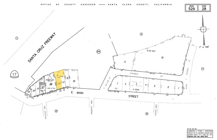 37-39 E Main St, Los Gatos, CA for rent - Plat Map - Image 2 of 4