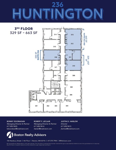 236 Huntington Ave, Boston, MA for rent - Floor Plan - Image 3 of 8