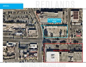 200 W Redlands Blvd, Redlands, CA - aerial  map view