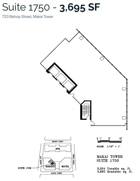 733 Bishop St, Honolulu, HI to rent Floor Plan- Image 1 of 1