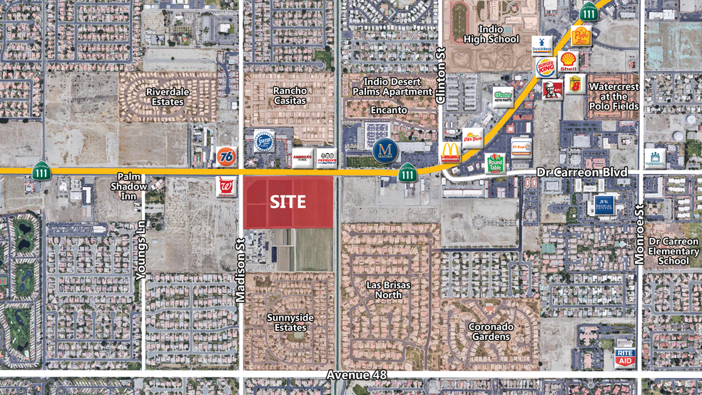 SEC Highway 111 & Madison St, Indio, CA for sale - Aerial - Image 3 of 4