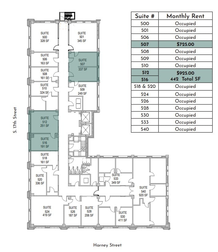 319 S 17th St, Omaha, NE to rent Floor Plan- Image 1 of 1