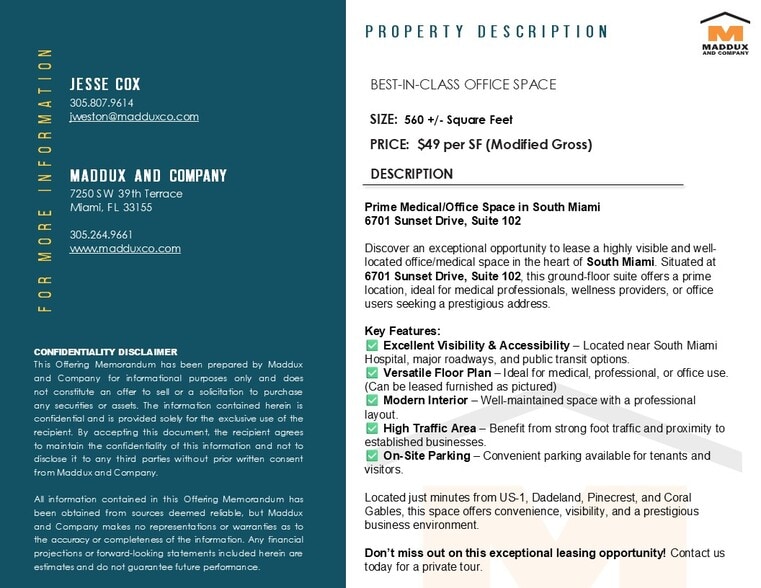 6701 Sunset Dr, Miami, FL to rent - Building Photo - Image 2 of 5