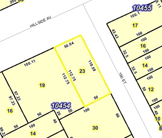 189-16 Hillside Ave, Jamaica, NY for sale - Plat Map - Image 2 of 3