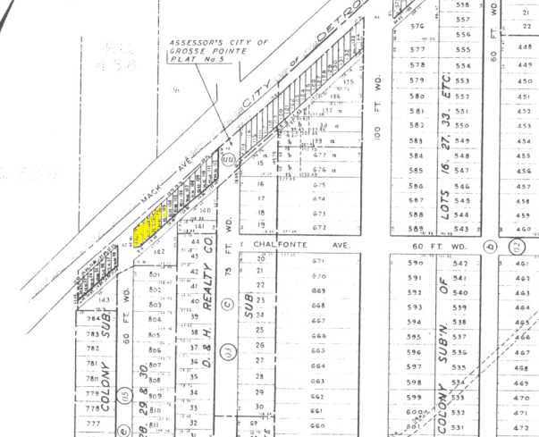 17700-17712 Mack Ave, Grosse Pointe, MI for rent - Plat Map - Image 3 of 10