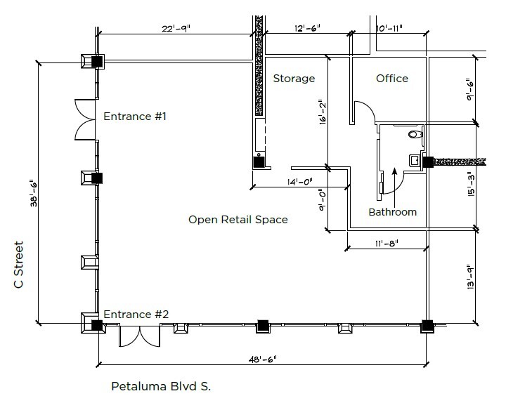 140 2nd St, Petaluma, CA for rent Floor Plan- Image 1 of 5