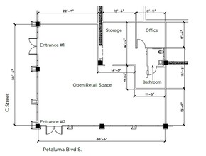 140 2nd St, Petaluma, CA for rent Floor Plan- Image 1 of 5