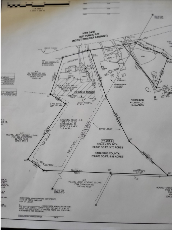 6760 HWY 24/27 Hwy, Midland, NC for sale Plat Map- Image 1 of 2