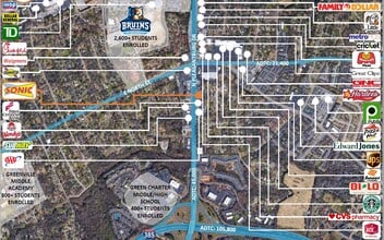 954 N Pleasantburg Dr, Greenville, SC - AERIAL  map view