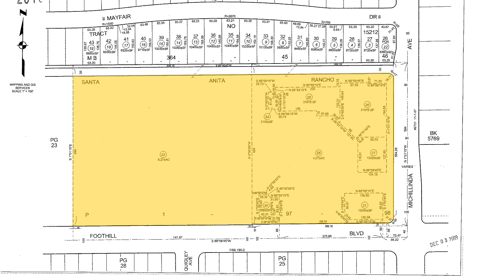 3883 E Foothill Blvd, Pasadena, CA for sale Plat Map- Image 1 of 1