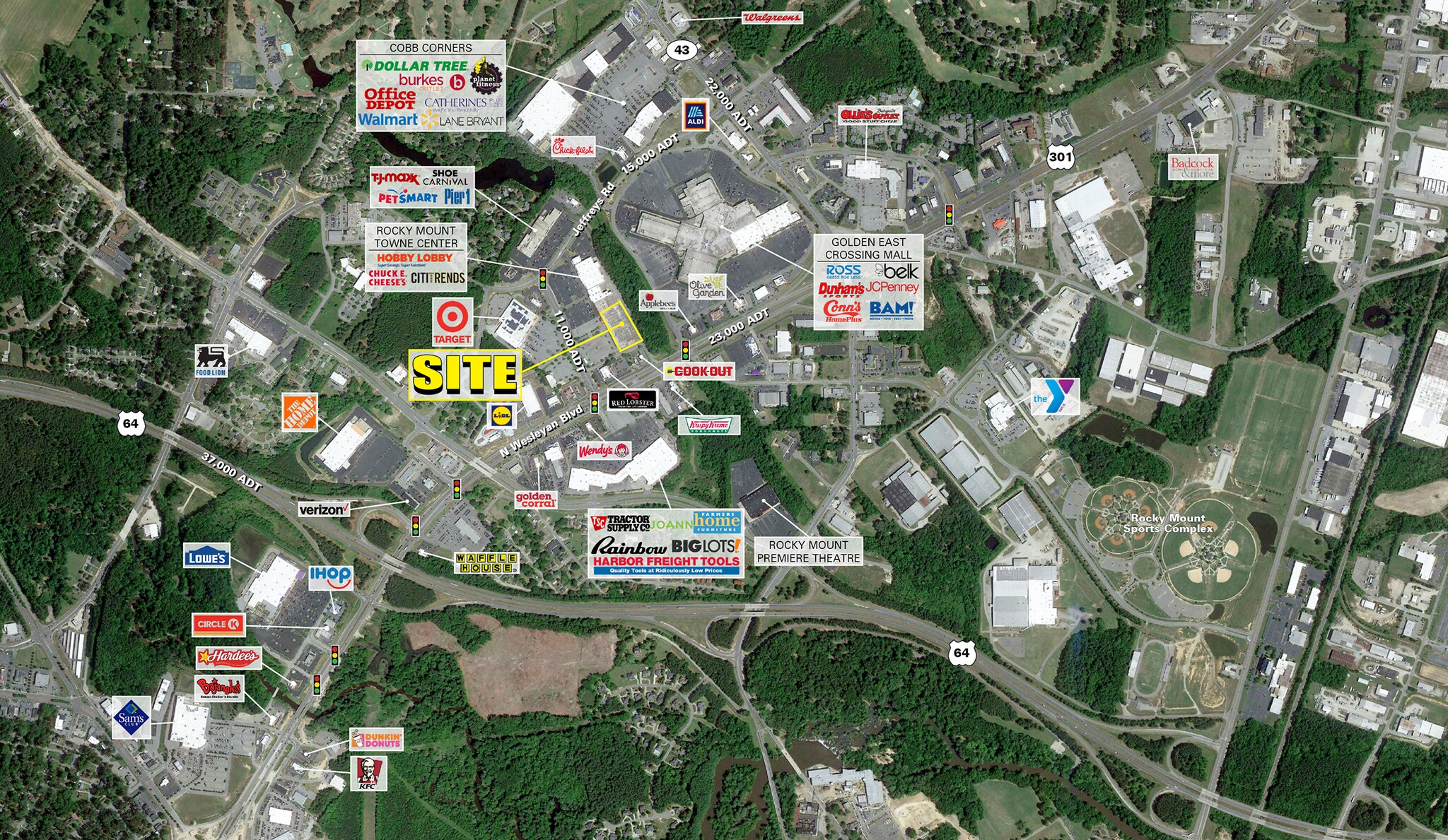 720-748 Sutters Creek Blvd, Rocky Mount, NC for sale Aerial- Image 1 of 1