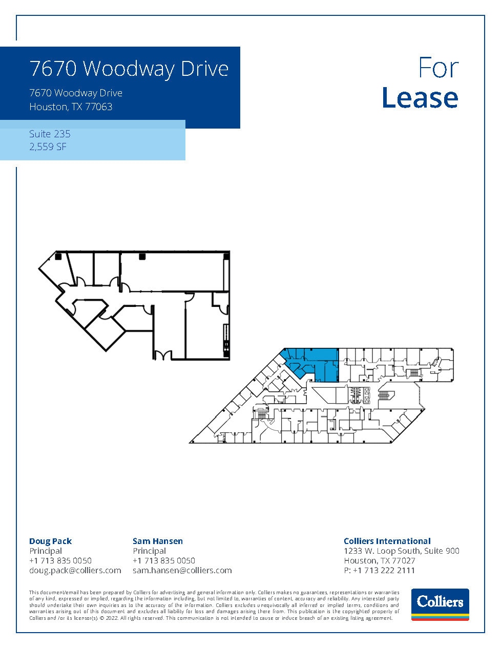 7670 Woodway Dr, Houston, TX for rent Floor Plan- Image 1 of 1