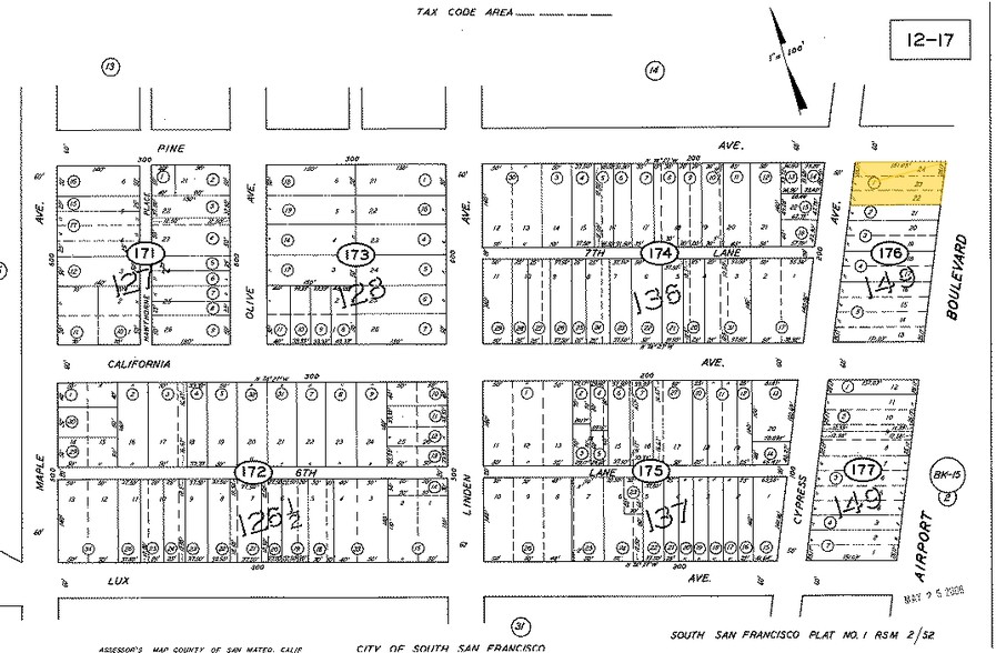 111 Pine Ave, South San Francisco, CA for rent - Plat Map - Image 2 of 20