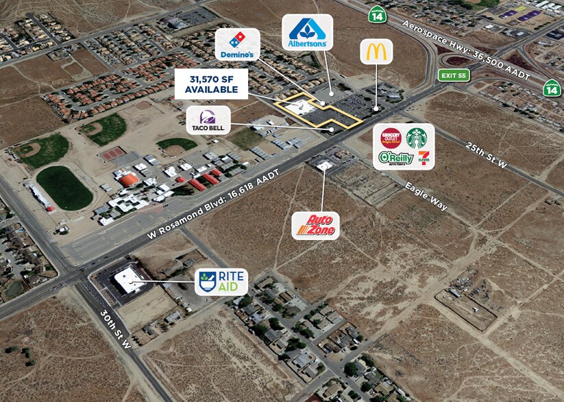 2547 W Rosamond Blvd, Rosamond, CA for rent - Aerial - Image 2 of 2