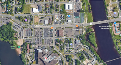 10 W Madison St, Eau Claire, WI for rent Aerial- Image 1 of 4