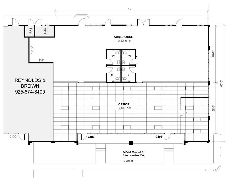 2400-2406 Merced St, San Leandro, CA for rent - Floor Plan - Image 2 of 4