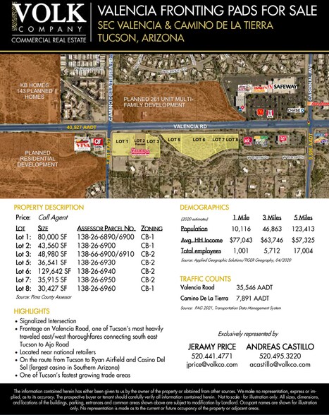 SEC Valencia & Camino De La Tierra portfolio of 7 properties for sale on LoopNet.co.uk - Plat Map - Image 1 of 2