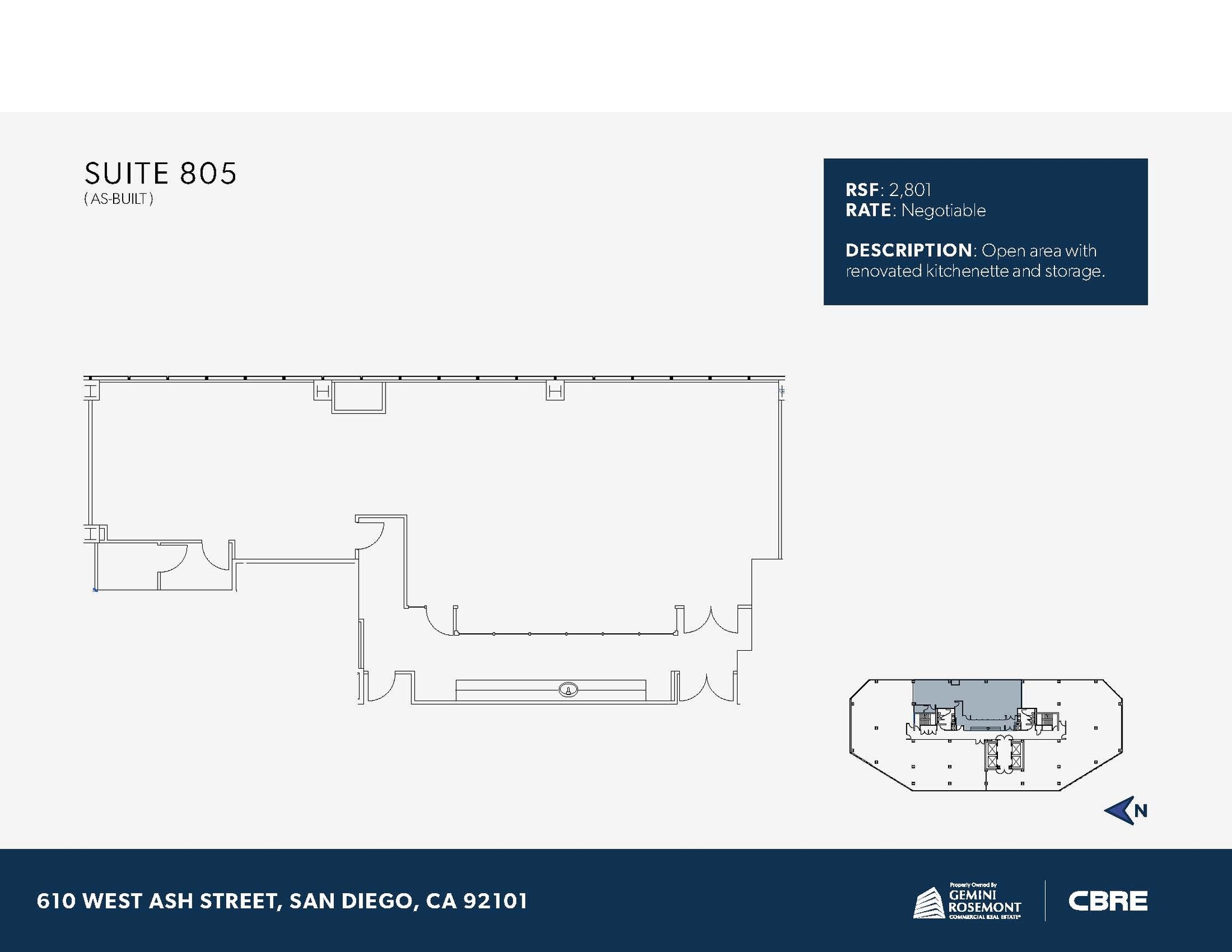 610 W Ash St, San Diego, CA to rent Floor Plan- Image 1 of 1