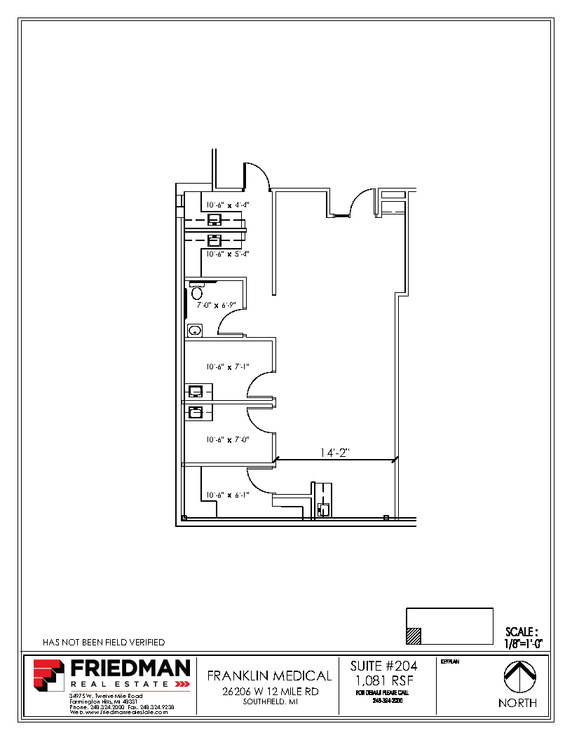 26206 W 12 Mile Rd, Southfield, MI to rent Floor Plan- Image 1 of 2