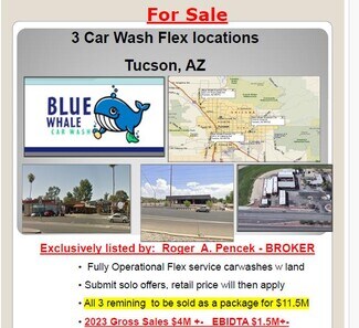 More details for Car Wash chain of 3 locs $10.13M w land – Speciality for Sale, Tucson, AZ