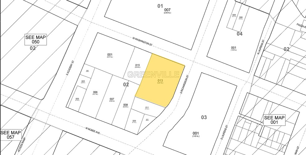 201 W Washington St, Greenville, SC for rent - Plat Map - Image 3 of 10