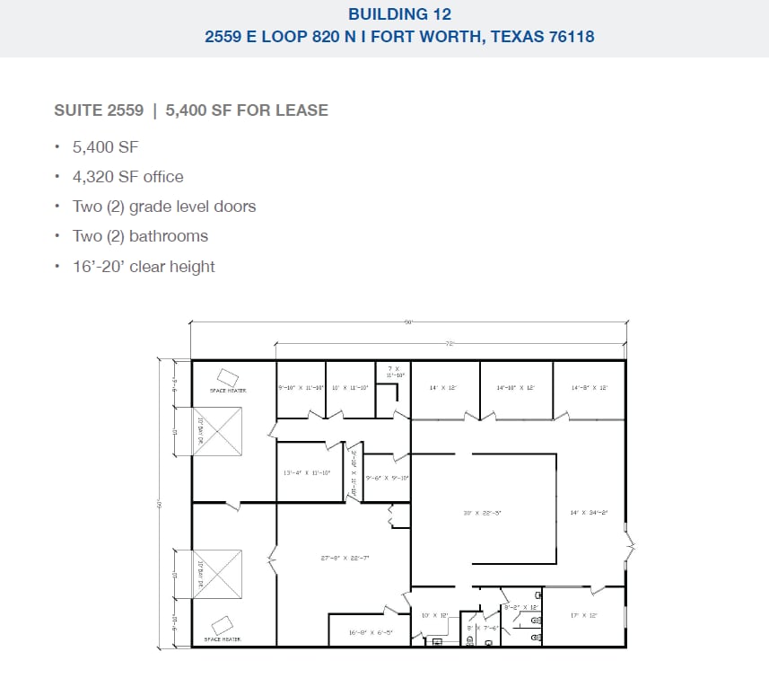 2501-2519 Gravel Dr, Fort Worth, TX to rent Floor Plan- Image 1 of 1