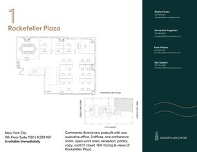 1 Rockefeller Plaza, New York, NY to rent Floor Plan- Image 1 of 13