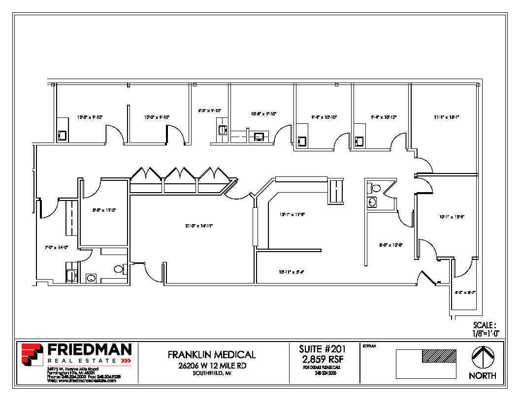26206 W 12 Mile Rd, Southfield, MI to rent Floor Plan- Image 1 of 2