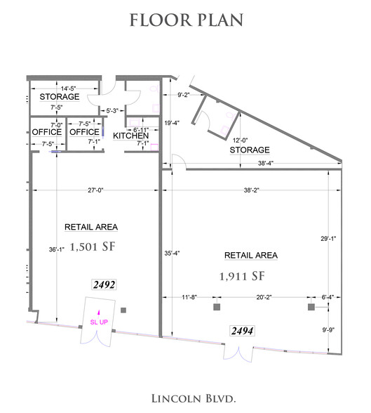 2494-2498 Lincoln Blvd, Venice, CA for rent - Floor Plan - Image 2 of 11