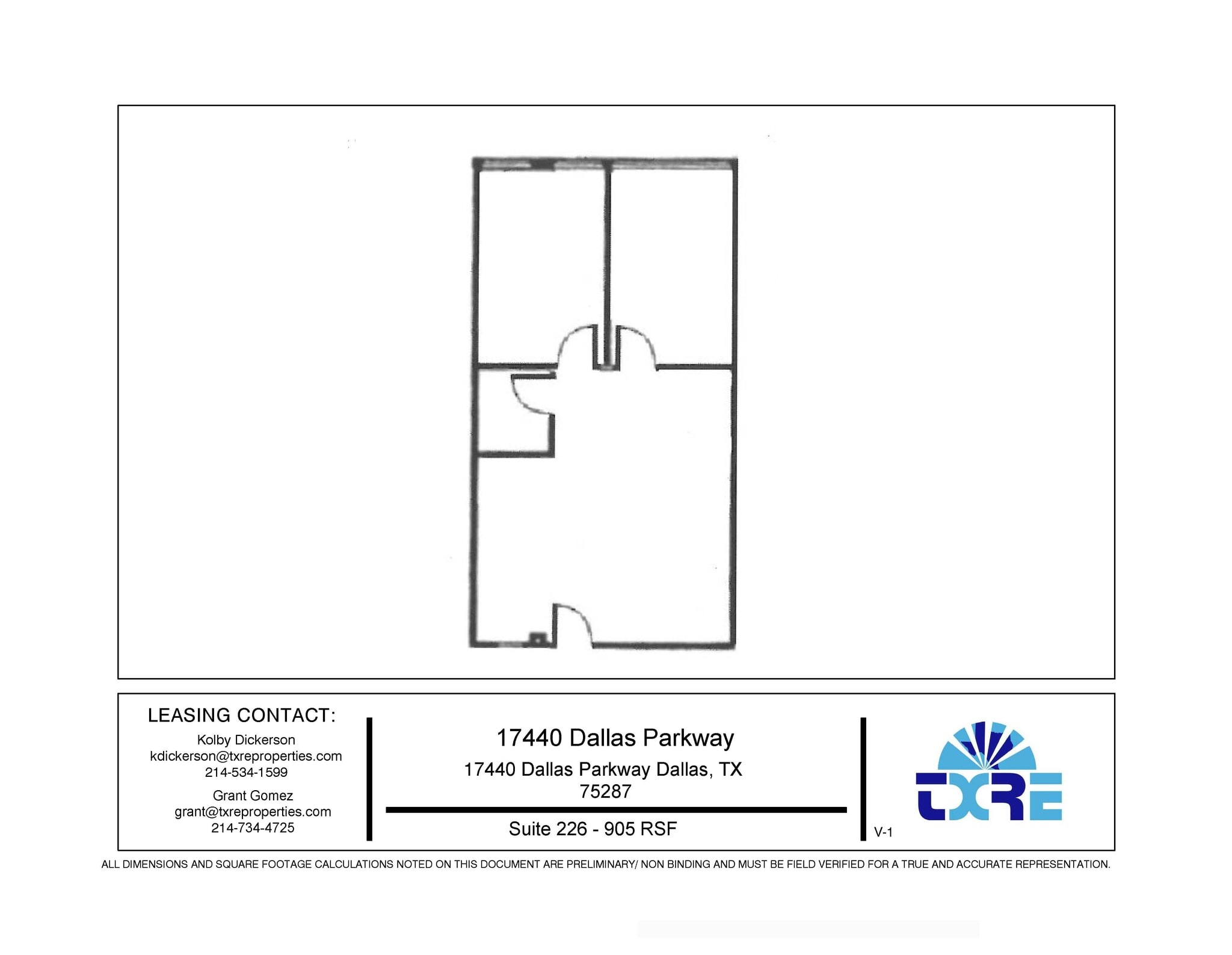17440 N Dallas Pky, Dallas, TX to rent Floor Plan- Image 1 of 1