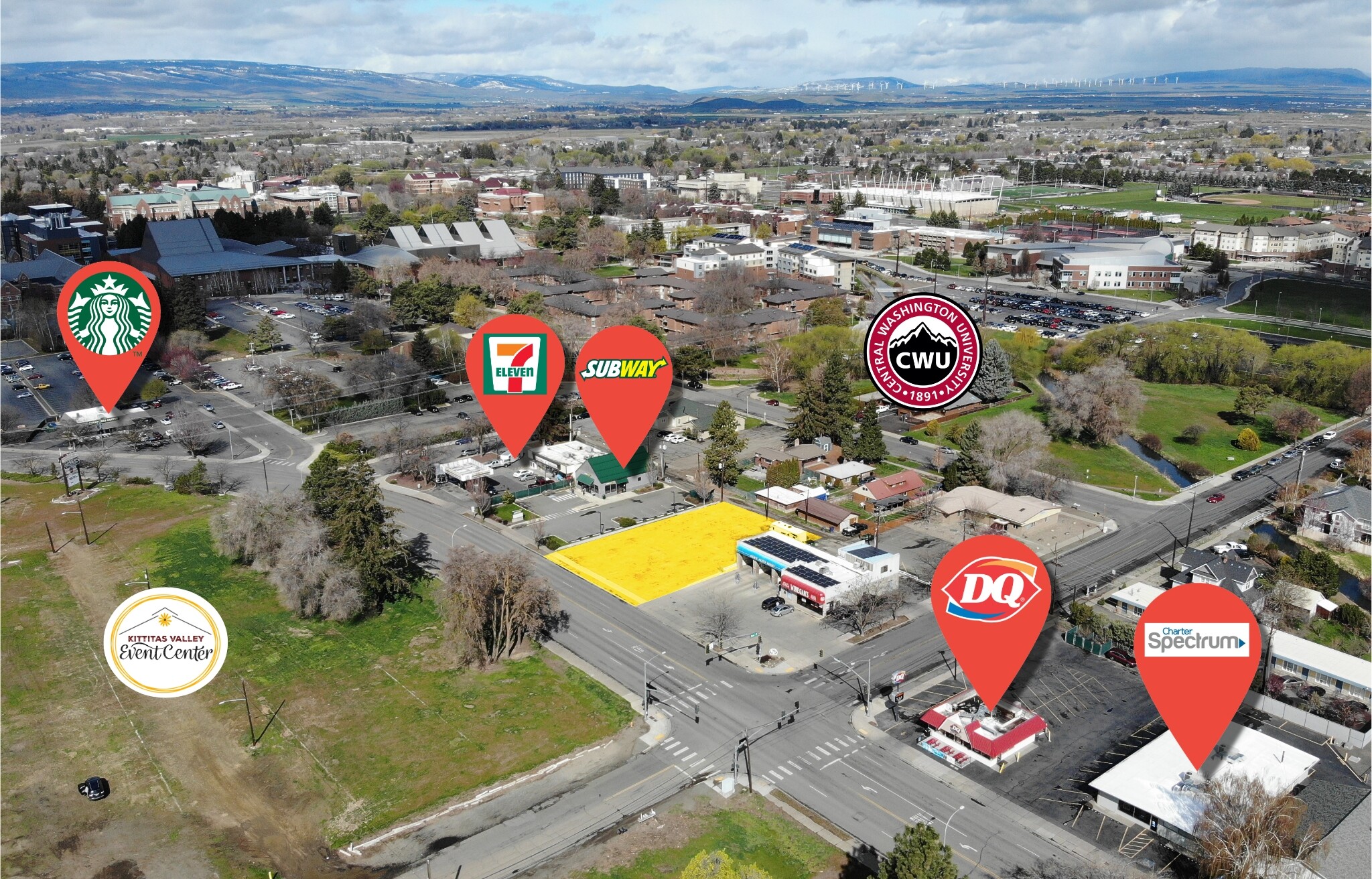 1011 E University Way, Ellensburg, WA for sale Aerial- Image 1 of 5