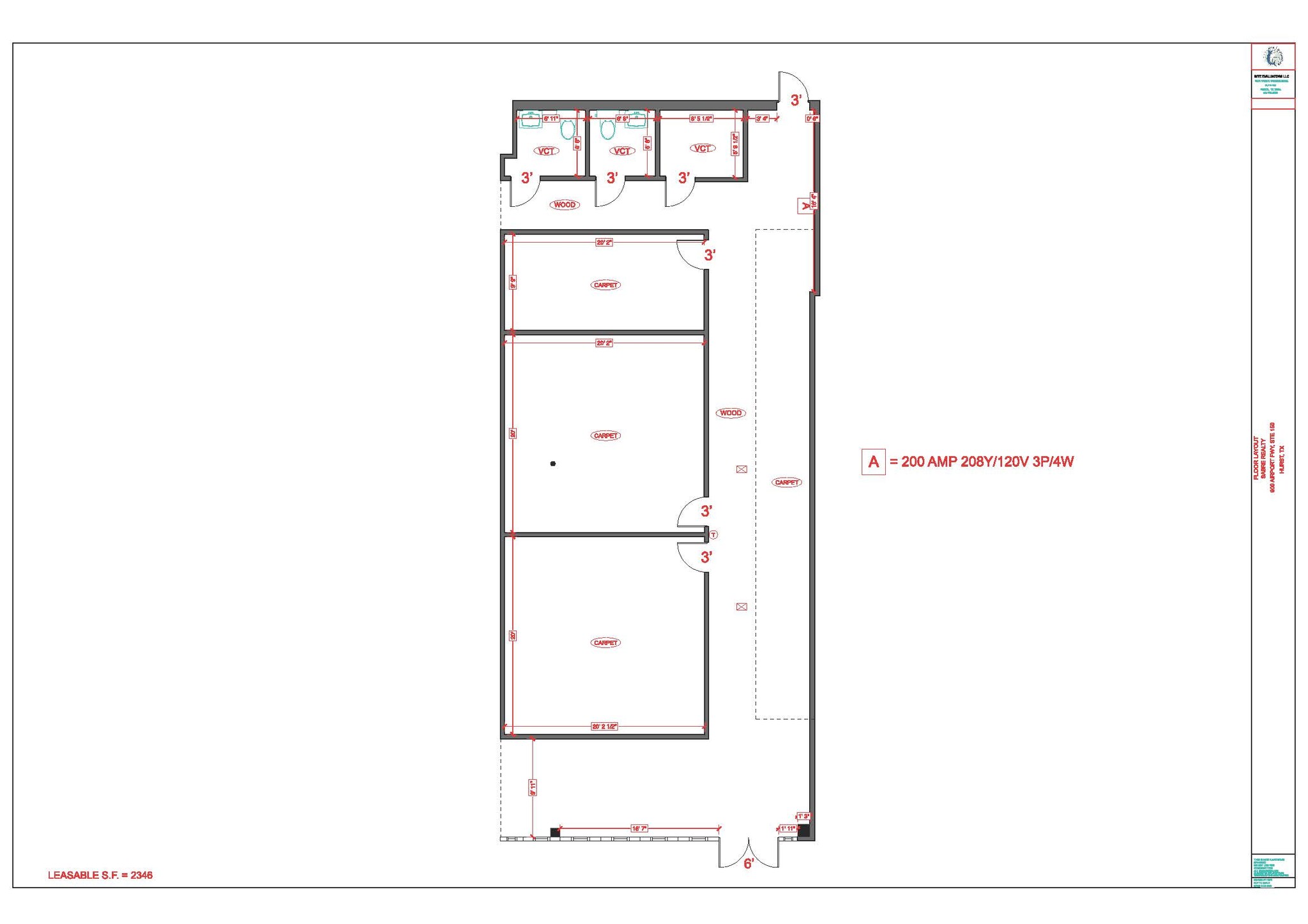 900 W Airport Fwy, Hurst, TX for rent Floor Plan- Image 1 of 2