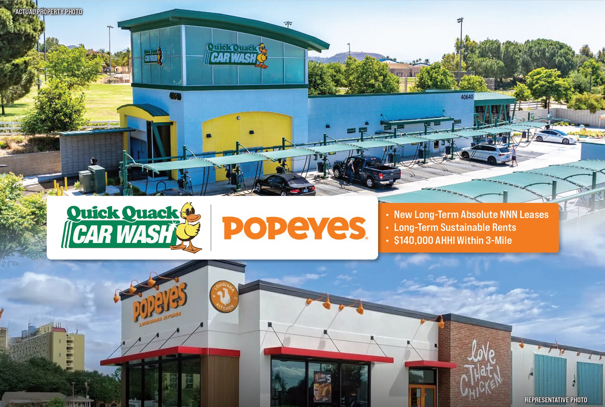 Quick Quack Car Wash & Popeye's portfolio of 2 properties for sale on LoopNet.co.uk Building Photo- Image 1 of 6