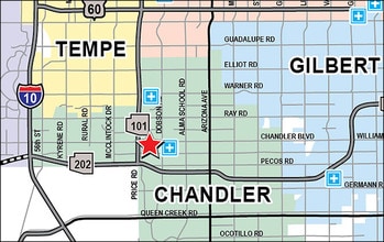 600 S Dobson Rd, Chandler, AZ - AERIAL  map view