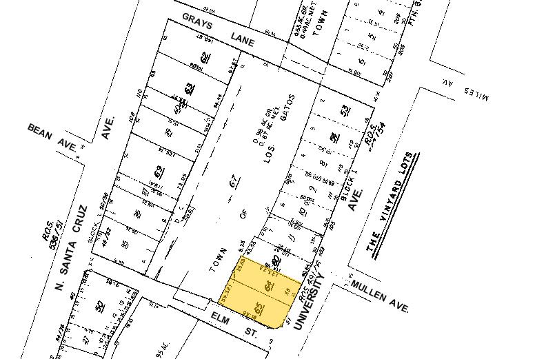 51-55 University Ave, Los Gatos, CA for rent - Plat Map - Image 2 of 5