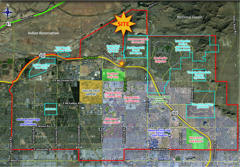 NWC N Recker Road & Loop 202 Fwy, Mesa, AZ for rent - Aerial - Image 2 of 5