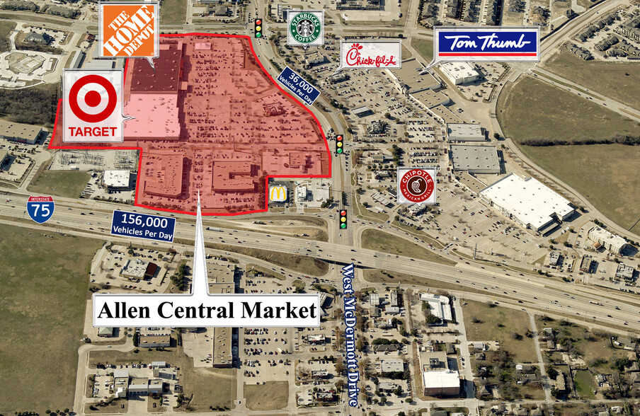 204-210 Central Expy, Allen, TX for rent - Aerial - Image 1 of 2