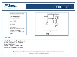 2200 Veterans Memorial Blvd, Kenner, LA for rent Floor Plan- Image 1 of 1